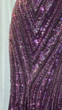 Grape Mermaid Spaghetti Straps Chiffon Sequin Long Prom Dress, Evening Dress HZ1024