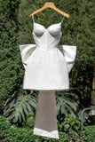 Elegant A Line Spaghetti Straps White Sequin Homecoming Dress Birthday Outfits HZ1024