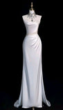 Fairytale Wedding Dress White Mermaid Spaghetti Straps Satin Wedding Dresses HZ1024