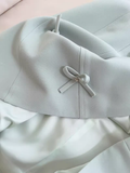 Simple A Line Straps Mint Green Satin Homecoming Dress 21st Birthday Outfit With Bow HZ1024