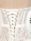 Unique A line Strapless Lace Tulle Homecoming Dress 18th Birthday Outfits HZ1024