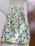 Simple A line Spaghetti Straps Satin Floral Prom Dress HZ1024