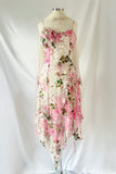 Sexy A line Spaghetti Straps Floral Pink Short Homecoming Dresses Cocktail Dress HZ1024