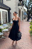Simple A line Straps Black Sleeveless Prom Dress Formal Evening Dresses HZ1024