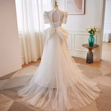 Vintage Ball Gown White Lace Long Wedding Dresses HZ1024