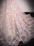 Beautiful A line Strapless Floral Long Prom Dress HZ1024