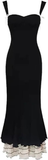 Elegant Mermaid Straps Chiffon Black Prom Dresses HZ1024